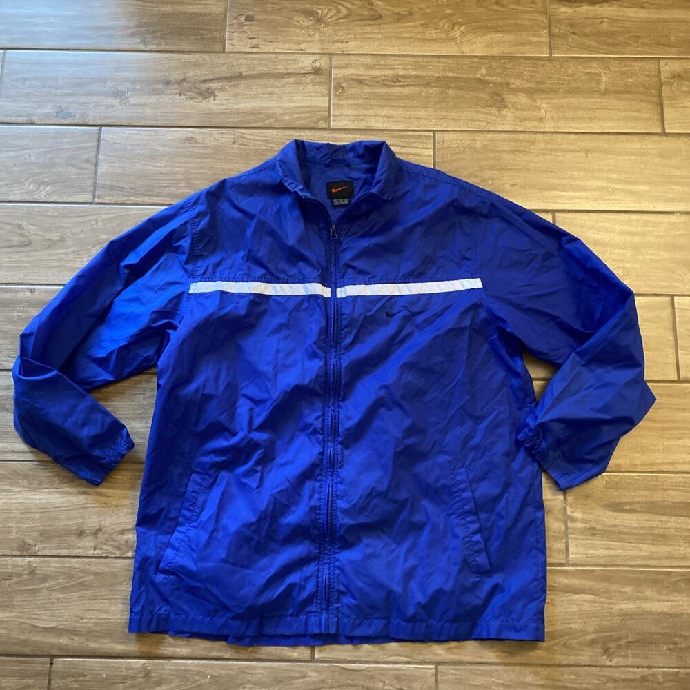 Nike Vintage 90s Windbreaker Jacket Blue Full Zip Mens Y2K Size XL